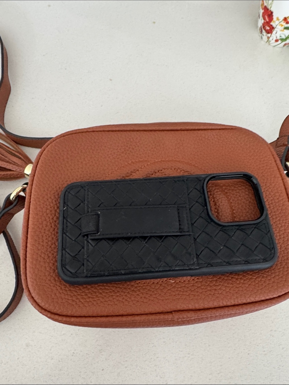 Faux Leather Crossbody Bag in Brown - Picture 4 of 4
